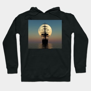 Pirate ship with full moon Hoodie